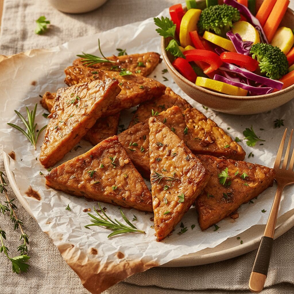 Easy Garlicky Balsamic Maple Marinated Tempeh That Everyone Will Love